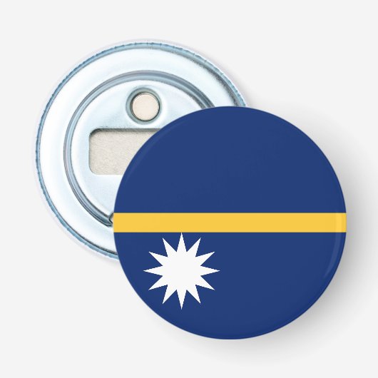 Vlag van Nauru Button Flesopener (Voorkant)