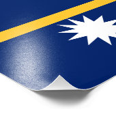 Vlag van Nauru Foto Afdruk (Hoek)