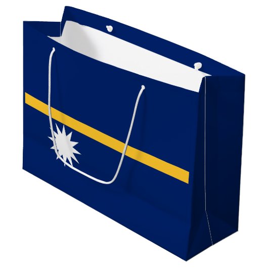 Vlag van Nauru Groot Cadeauzakje (Voorkant Gekanteld)