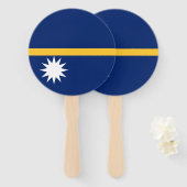 Vlag van Nauru Handwaaier (Voorkant en achterkant)