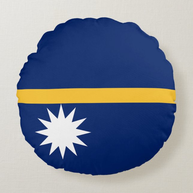 Vlag van Nauru Rond Kussen (Voorkant)