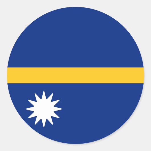 Vlag van Nauru Ronde Sticker (Voorkant)