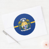 Vlag van Nauru & Wapenschild, Vlag van Nauru Ronde Sticker (Envelop)