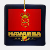 Vlag van Navarra (Navarra) Keramisch Ornament (Achterkant)