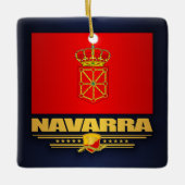 Vlag van Navarra (Navarra) Keramisch Ornament (Voorkant)