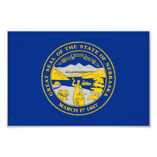 Vlag van Nebraska Foto Afdruk (Voorkant)