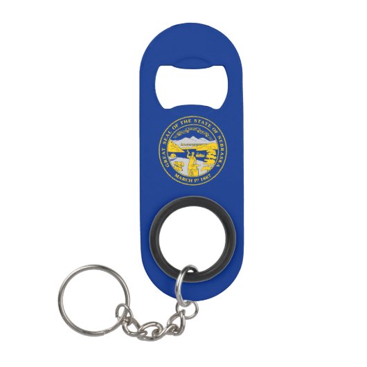 Vlag van Nebraska Mini Flessenopener (Voorkant)
