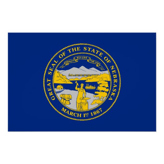 Vlag van Nebraska Perfect Poster (Voorkant)