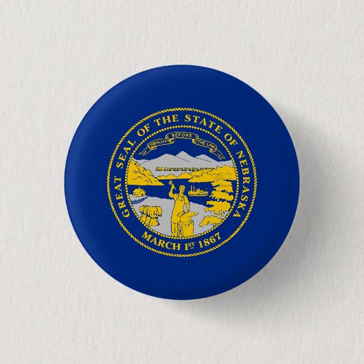 Vlag van Nebraska Ronde Button 3,2 Cm (Voorkant)