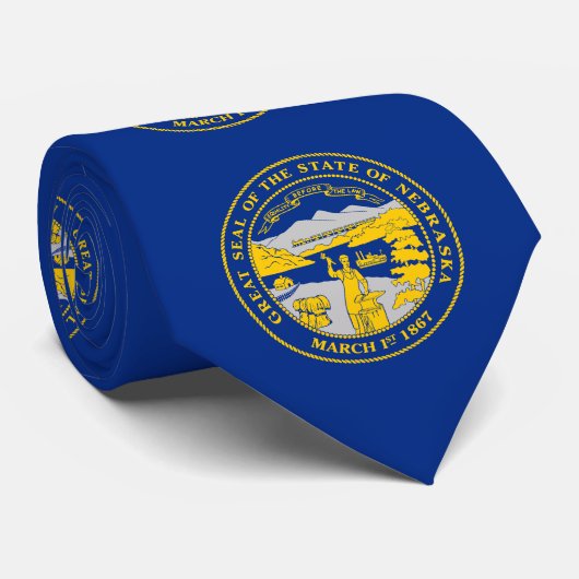 Vlag van Nebraska Stropdas (Opgerold)
