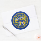 Vlag van Nebraska, vlag van Nebraska Ronde Sticker (Envelop)