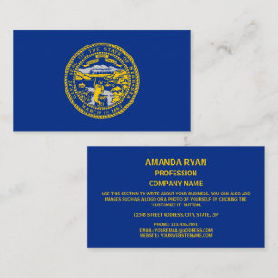 Vlag van Nebraska, vlag van Nebraska Visitekaartje