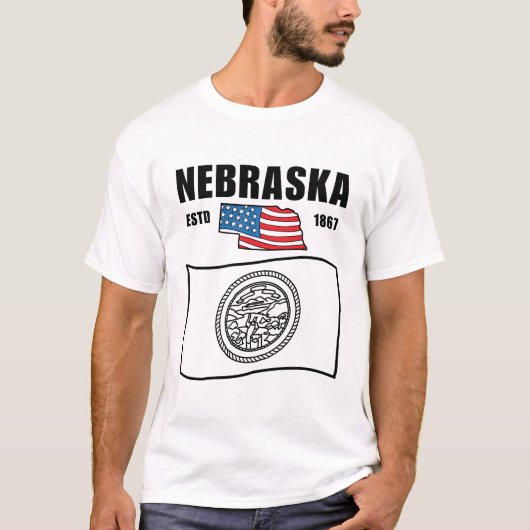 Vlag van Nebraska VS T-shirt (Voorkant)