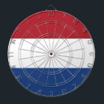 Vlag van Nederland Dartbord<br><div class="desc">Vlag van Nederland: "Ik zal doorgaan". Het bestaat uit drie horizontale banden: rood,  wit en blauw.</div>