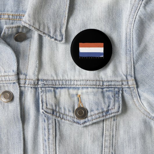 Vlag van Nederland en Nederland Ronde Button 5,7 Cm (In situ)