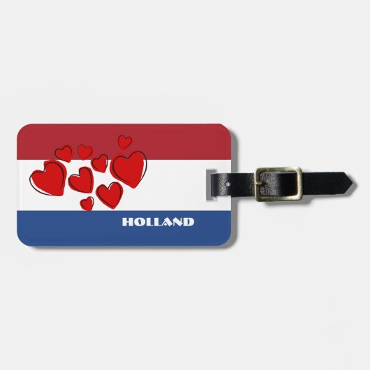 VLAG VAN NEDERLAND - IK HOLT VAN HOLLAND BAGAGELABEL (Voorkant horizontaal)