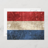 vlag van Nederland met ouderdom en kraakbedekking Briefkaart (Voorkant / Achterkant)