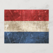  vlag van Nederland met ouderdom en kraakbedekking Briefkaart (Voorkant)