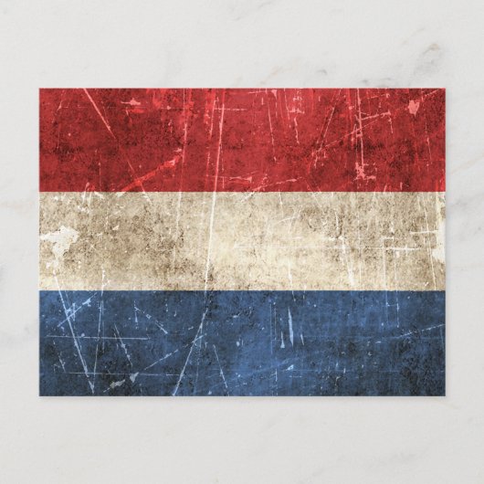 vlag van Nederland met ouderdom en kraakbedekking Briefkaart (Voorkant)