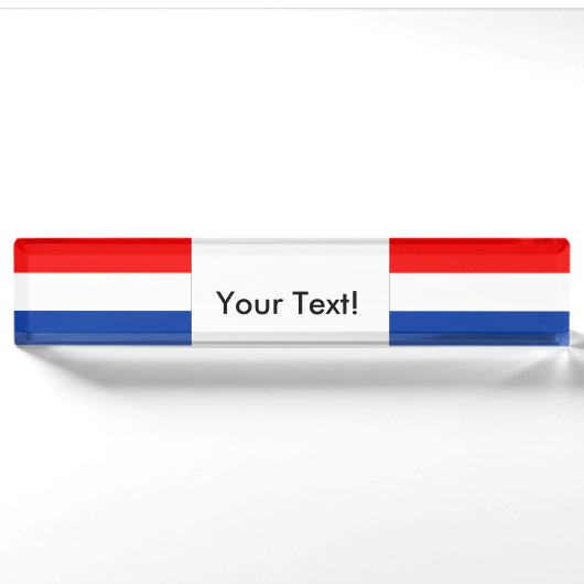 Vlag van Nederland Naambordje (Voorkant)