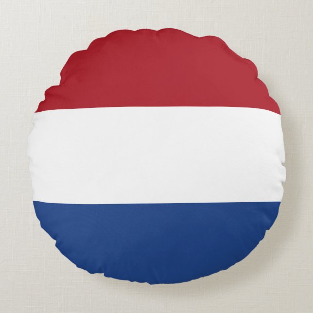Vlag van Nederland Rond Kussen (Voorkant)