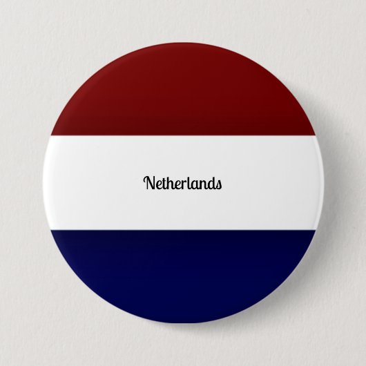 Vlag van Nederland Ronde Button 7,6 Cm (Voorkant)