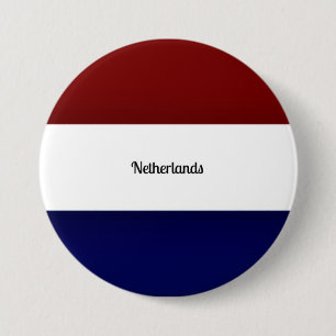 Vlag van Nederland Ronde Button 7,6 Cm