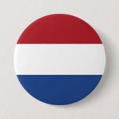 Vlag van Nederland Ronde Button 7,6 Cm (Voorkant)