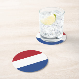 Vlag van Nederland Ronde Kartonnen Onderzetter