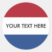 Vlag van Nederland Ronde Sticker (Voorkant)
