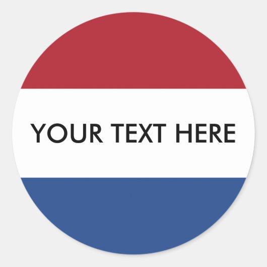 Vlag van Nederland Ronde Sticker (Voorkant)