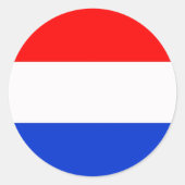 Vlag van Nederland Ronde Sticker (Voorkant)