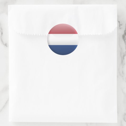 Vlag van Nederland Ronde Sticker (Tas)
