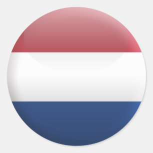 Vlag van Nederland Ronde Sticker