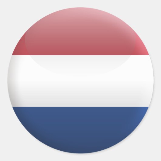 Vlag van Nederland Ronde Sticker (Voorkant)
