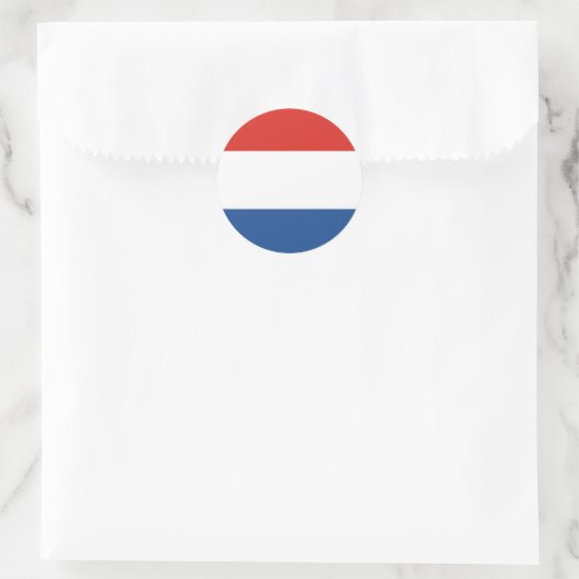 Vlag van Nederland Ronde Sticker (Tas)