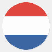 Vlag van Nederland Ronde Sticker (Voorkant)