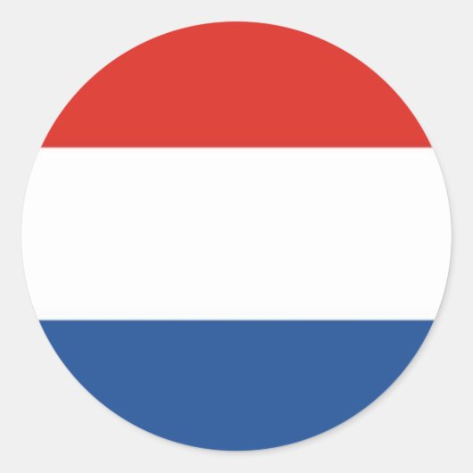 Vlag van Nederland Ronde Sticker (Voorkant)