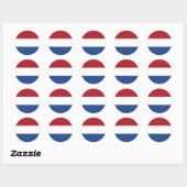 Vlag van Nederland Ronde Sticker (Vel)