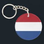 Vlag van Nederland Sleutelhanger<br><div class="desc">Patriottische vlag van Nederland.</div>