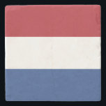 Vlag van Nederland Stenen Onderzetter<br><div class="desc">Patriottische vlag van Nederland.</div>