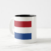 Vlag van Nederland Tweekleurige Koffiemok (Voorkant links)