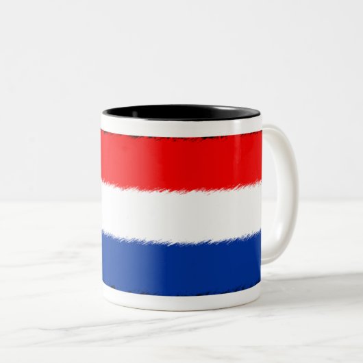 Vlag van Nederland Tweekleurige Koffiemok (Voorkant rechts)