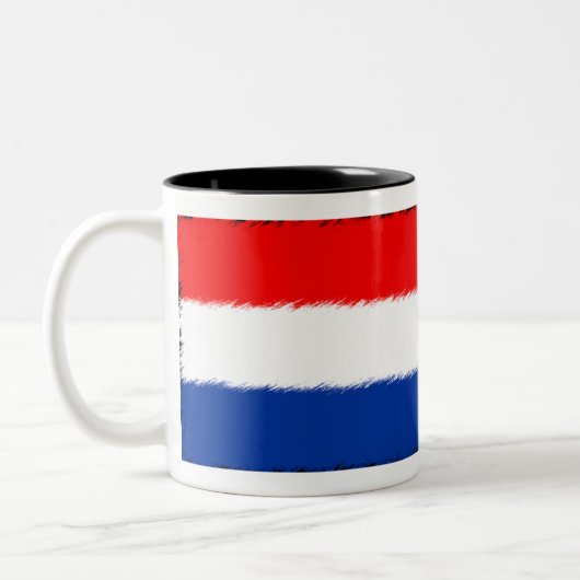 Vlag van Nederland Tweekleurige Koffiemok (Links)
