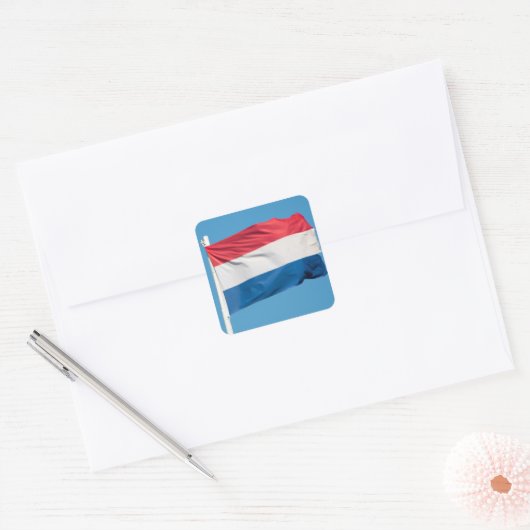 Vlag van Nederland Vierkante Sticker (Envelop)