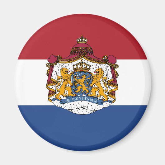 Vlag van Nederland Wapenschild Koelkast Magneet (Voorkant)