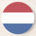 Vlag van Nederland Zandsteen Onderzetter<br><div class="desc">Patriottische vlag van Nederland.</div>
