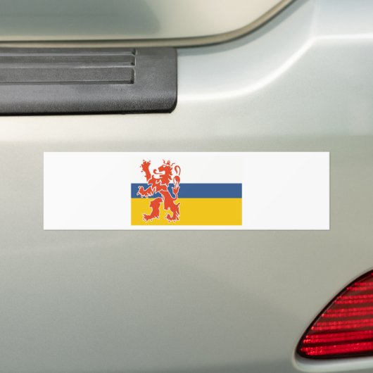 Vlag van Nederlands Limburg Bumpersticker (Op auto)