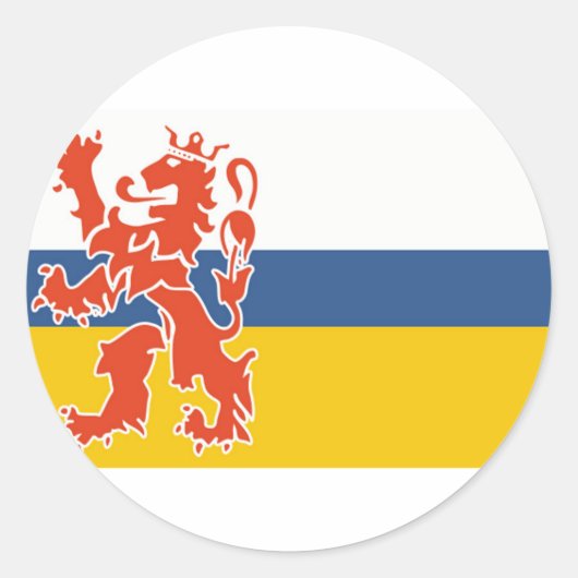 Vlag van Nederlands Limburg Ronde Sticker (Voorkant)