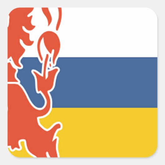Vlag van Nederlands Limburg Vierkante Sticker (Voorkant)